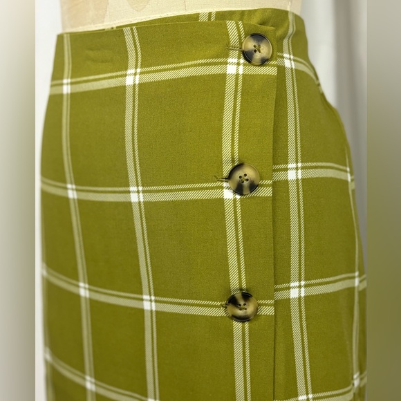 ModCloth Green Tartan Plaid 90s Y2K Wrap Skirt  8 Medium NWT - Picture 5 of 7